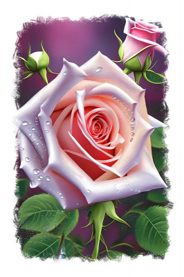 Sticker decorativ, Trandafir, Roz, 85 cm, 9820ST foto