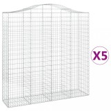 Cumpara ieftin Cosuri gabion arcuite, 5 buc 200x50x200/220 cm, fier galvanizat