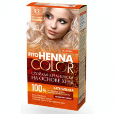 Vopsea de par permanenta fara amoniac FITO Henna Color 9.3 BLOND PERLAT foto