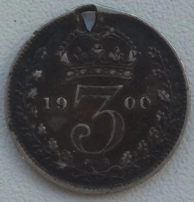 Moneda Regatul Unit - 3 Pence 1900 - Argint