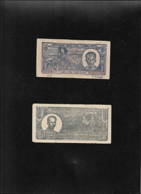 Rar! Set Vietnam 1 + 5 dong 1948 foto