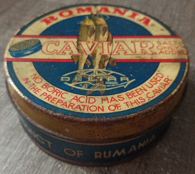 Veche cutie de tabla Caviar Romania// perioada comunista foto