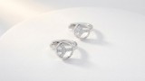 Cumpara ieftin Cercei Huggie din Argint 925 Rodiati Crystal X-Circle, cu Zirconiu