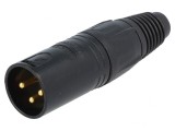 Mufă XLR tată PIN: 3 drept pe cablu lipire 3,5&divide;8mm X 2,5mm2, Neutrik