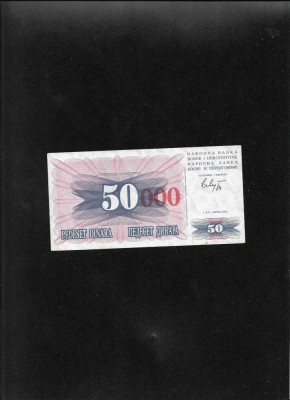 Rar! Bosnia Hertegovina 50000 pe 50 dinari dinara 1993(92) seria53948440 foto