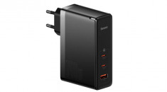 &amp;Icirc;ncărcător de perete Baseus GaN5 Pro 2xUSB-C + USB, 140W (negru) foto