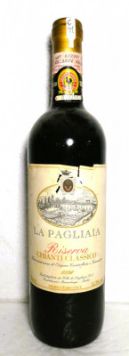 C 41-VIN ROSU LA PAGLIAIA RISERVA CHIANTI-, DOCG, recoltare 1994 CL 75 gr 12,5 foto