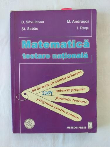 D. Savulescu St. Sabau M. Andrusca I. Rosu - Matematica - testarea nationala 2004
