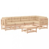 Cumpara ieftin Set mobilier relaxare de gradina &amp; perne 6 piese lemn masiv pin