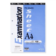 Set Coli de Rezervă, Examination, A4, Dimensiuni 210mm x 297mm, Capacitate 100 Bucăți, Dungi, Albastru