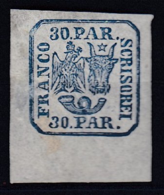 ROMANIA 1864 LP 13 PRINCIPATELE UNITE EMISIUNEA II-a 30 PARALE GUMA ORIGINALA SARNIERA foto