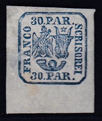 ROMANIA 1864 LP 13 PRINCIPATELE UNITE EMISIUNEA II-a 30 PARALE GUMA ORIGINALA SARNIERA