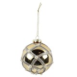 Glob de Craciun, auriu, 66780010, 8 cm, sticla, rotund