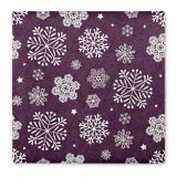 Servetele de masa festive Linclass - Steven (fulgi albi, fundal mov inchis) / 40 x 40 cm / 50 buc, Mank