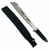Cumpara ieftin Maceta Vanatoare Argintie 46cm Otel 440C + Teaca Ideallstore Camping Cutit Nou