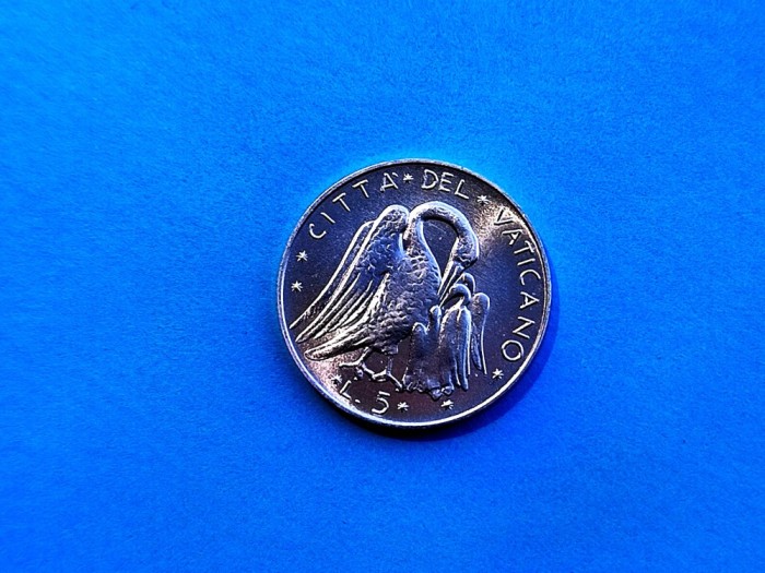 5 Lire 1974 Vatican-UNC-in realitate arata bine