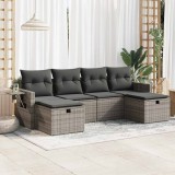 Gossi set mobilier gradina cu perne, 6 piese, gri, poliratan
