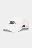 New Balance șapcă de baseball din bumbac culoarea bej, cu imprimeu, LAH51014SST