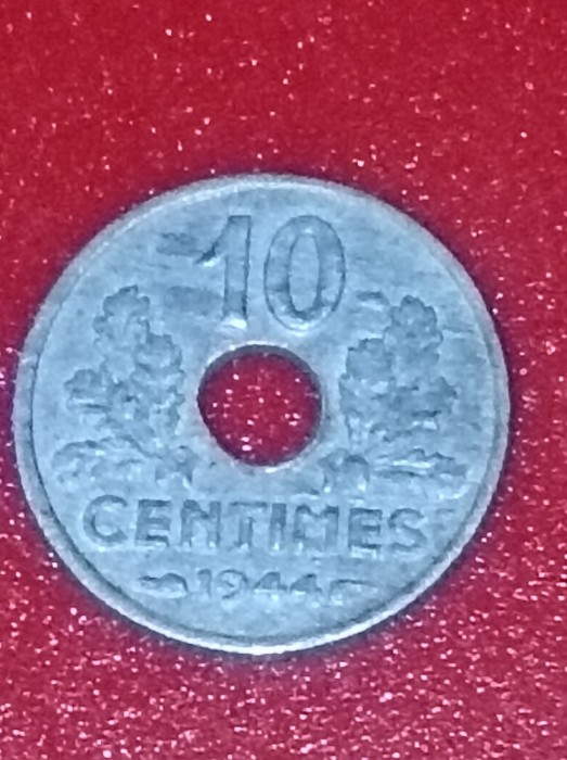 10 centimes 1944 Franta [poze]. Discount conform descriere [10 - 20 %. Vezi descrierea.].