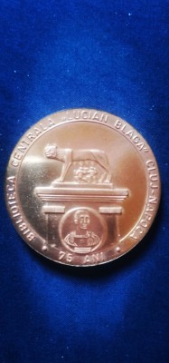 Medalie Biblioteca Centrala &amp;quot;Lucian Blaga&amp;quot; Cluj-Napoca. 75 ani foto