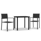 Cumpara ieftin Set de mobilier de gradina, 3 piese, negru