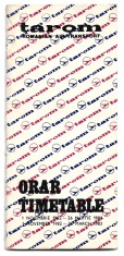 Orar TAROM (pliant, broșură) - valabil pentru 1 noiembrie 1982 - 26 martie 1983 (&icirc;n limba rom&acirc;nă și engleză)