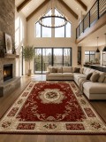 Cumpara ieftin Covor Lotos 542-220, 50x80 cm, Rosu, Antialergic, Polipropilena, Design Clasic, Living