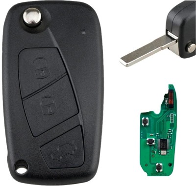 Cheie Auto Programabila Completa 433MHz, cu 3 butoane, compatibila Fiat Qubo, Fiorino, Doblo, Punto, Citroen Nemo, Peugeot Bipper &amp;ndash; cip ID46/PCF7946, foto