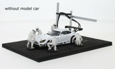 Set diorama + 5 mecanici Pit Stop (alb) scara 1:43 foto