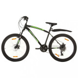 Bicicletă montană cu 21 viteze, roată 26 inci, negru, 42 cm