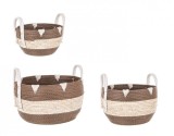 Cumpara ieftin Set 3 cosuri maro natur Thelma 25x16x16 cm, 30x22x20 cm, 36x29x23 cm