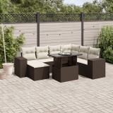 Gossi set canapele de gradina cu perne, 8 piese, maro, poliratan