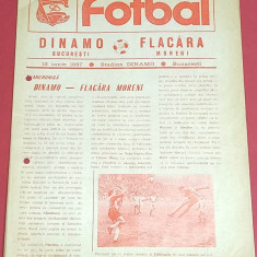 Program meci fotbal DINAMO Bucuresti - FLACARA Moreni (13.06.1987)