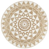 Gossi covor manual cu imprimeu alb, 90 cm, iuta