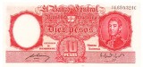Argentina 10 Pesos 1956-61 P-265b Bosio Morales Seria 34650324C
