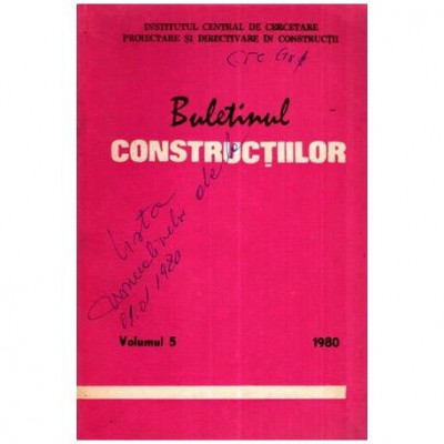 colectiv - Buletinul constructiilor vol. 5, 1980 - 112194 foto