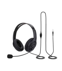 Casca stereo multimedia 40mm cu microfon brat flexibil 3.5 mm jack 4 contacte cablu 2m HS MM01-HCT foto