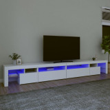 Comoda TV cu lumini LED, alb, 290x36,5x40 cm GartenMobel Dekor, vidaXL