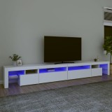 VidaXL Comodă TV cu lumini LED, alb, 290x36,5x40 cm