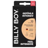 Prezervative BILLY BOY Feel Intensive, din latex natural, lubrifiate și rezistente, diametru 55-62 mm, culoare transparent, 10 buc
