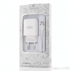 Incarcatoare Retea Tranyoo, V30, 2.1A Charge Kit, Micro USB Cable, White