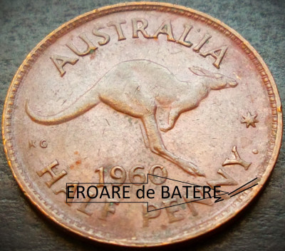 Moneda exotica HALF PENNY - AUSTRALIA, anul 1960 * cod 4301 foto