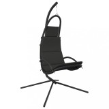 Cumpara ieftin Scaun balansoar gradina cu perna gri inchis, textil oxford/otel