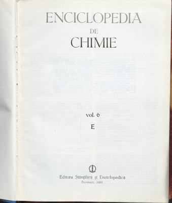 ENCICLOPEDIA DE CHIMIE foto