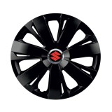 Set 4 capace roti Negre Cu Inel Cromat Energy R14 Compatibil Cu Suzuki, Autohelix MSA