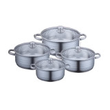 Set oale inox 8 piese Kitchen Pro, 3 straturi, capace incluse