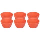 Forma coacere pentru briose, silicon, rosu, set 6 buc, 6.5x6.5x3 cm, MagicHome