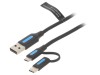 Cablu USB 3 &icirc;n 1 - USB A, Micro USB, USB C, 1m, 3A, Vention