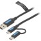 Cablu USB 3 &icirc;n 1 - USB A, Micro USB, USB C, 1m, 3A
