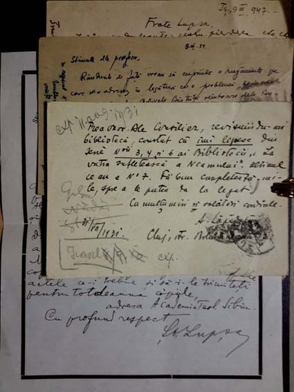 Autograf: Gheorghe Ciuhandu, Arad - Lot din 5 scrisori de interes ist-cultural.